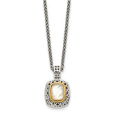 Shey Couture Sterling Silver with 14K Accent 18 Inch Antiqued Mother Of Pearl Necklace